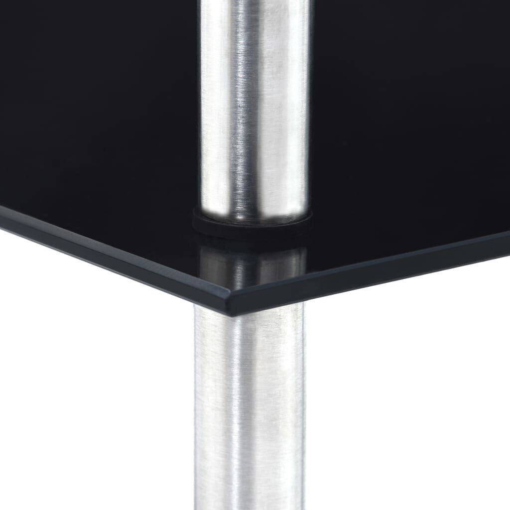 vidaXL 5-līmeņu plaukts, 30x30x130 cm, melns rūdīts stikls cena un informācija | Plaukti | 220.lv
