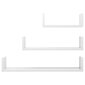 vidaXL sienas plaukti, 3 gab., spīdīgi balti, skaidu plāksne цена и информация | Plaukti | 220.lv
