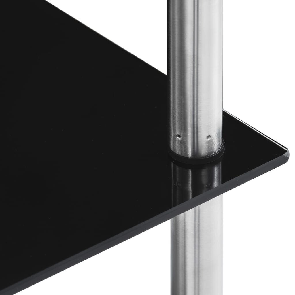 vidaXL 5-līmeņu plaukts, melns, 40x40x130 cm, rūdīts stikls cena un informācija | Plaukti | 220.lv