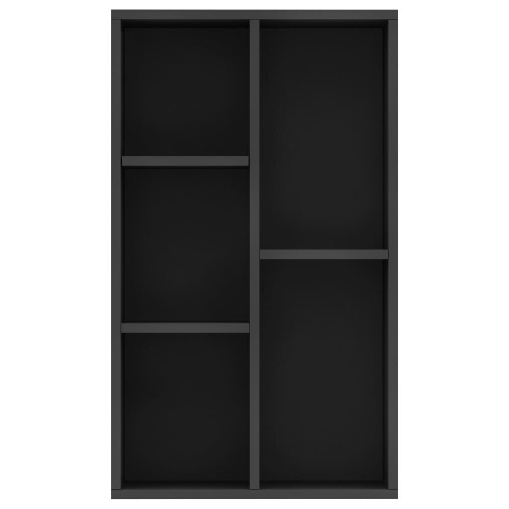 vidaXL grāmatu plaukts, 50x25x80 cm, melns, skaidu plāksne цена и информация | Plaukti | 220.lv