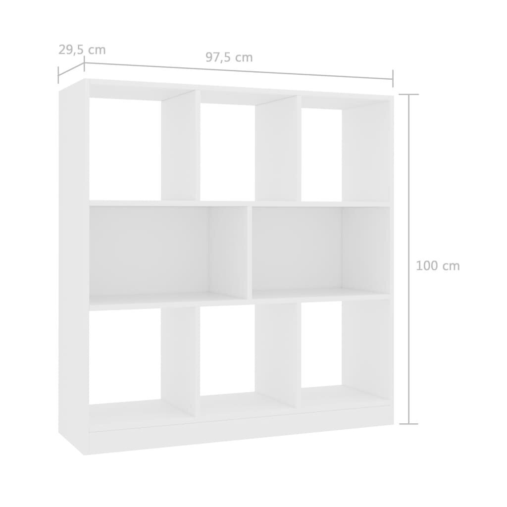 vidaXL grāmatu plaukts, 97,5x29,5x100 cm, balta skaidu plāksne цена и информация | Plaukti | 220.lv