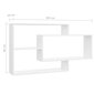 vidaXL sienas plaukti, 104x20x60 cm, balti, skaidu plāksne cena un informācija | Plaukti | 220.lv