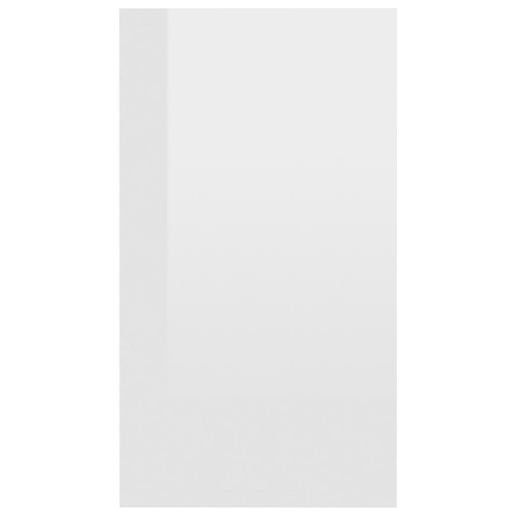 vidaXL grāmatu plaukts, spīdīgi balts, 66x30x97,8 cm, skaidu plāksne cena un informācija | Plaukti | 220.lv