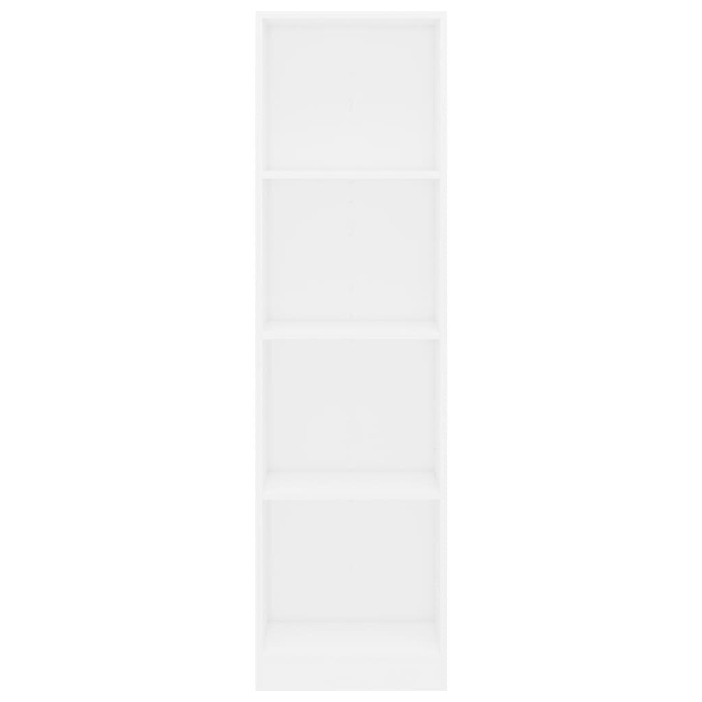 vidaXL 4-līmeņu grāmatu plaukts, balts, 40x24x142 cm, skaidu plāksne цена и информация | Plaukti | 220.lv