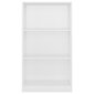vidaXL 3-līmeņu grāmatu plaukts, balts, 60x24x108 cm, skaidu plāksne cena un informācija | Plaukti | 220.lv