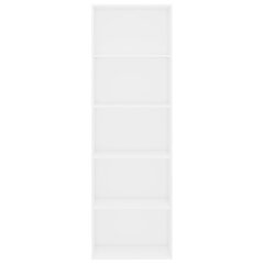 vidaXL 5-līmeņu grāmatu plaukts, balts, 60x30x189 cm, skaidu plāksne cena un informācija | Plaukti | 220.lv