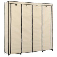 vidaXL skapis ar 4 nodalījumiem, krēmkrāsa, 175x45x170 cm cena un informācija | Skapji | 220.lv