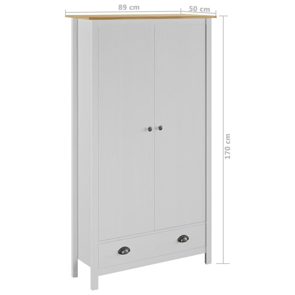 vidaXL skapis Hill Range, 2 durvis, balts, 89x50x170 cm, priede cena un informācija | Skapji | 220.lv