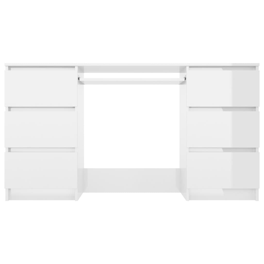 vidaXL rakstāmgalds, spīdīgi balts, 140x50x77 cm, skaidu plāksne цена и информация | Datorgaldi, rakstāmgaldi, biroja galdi | 220.lv