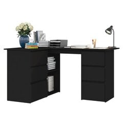 vidaXL stūra rakstāmgalds, melns, 145x100x76 cm, skaidu plāksne cena un informācija | Datorgaldi, rakstāmgaldi, biroja galdi | 220.lv