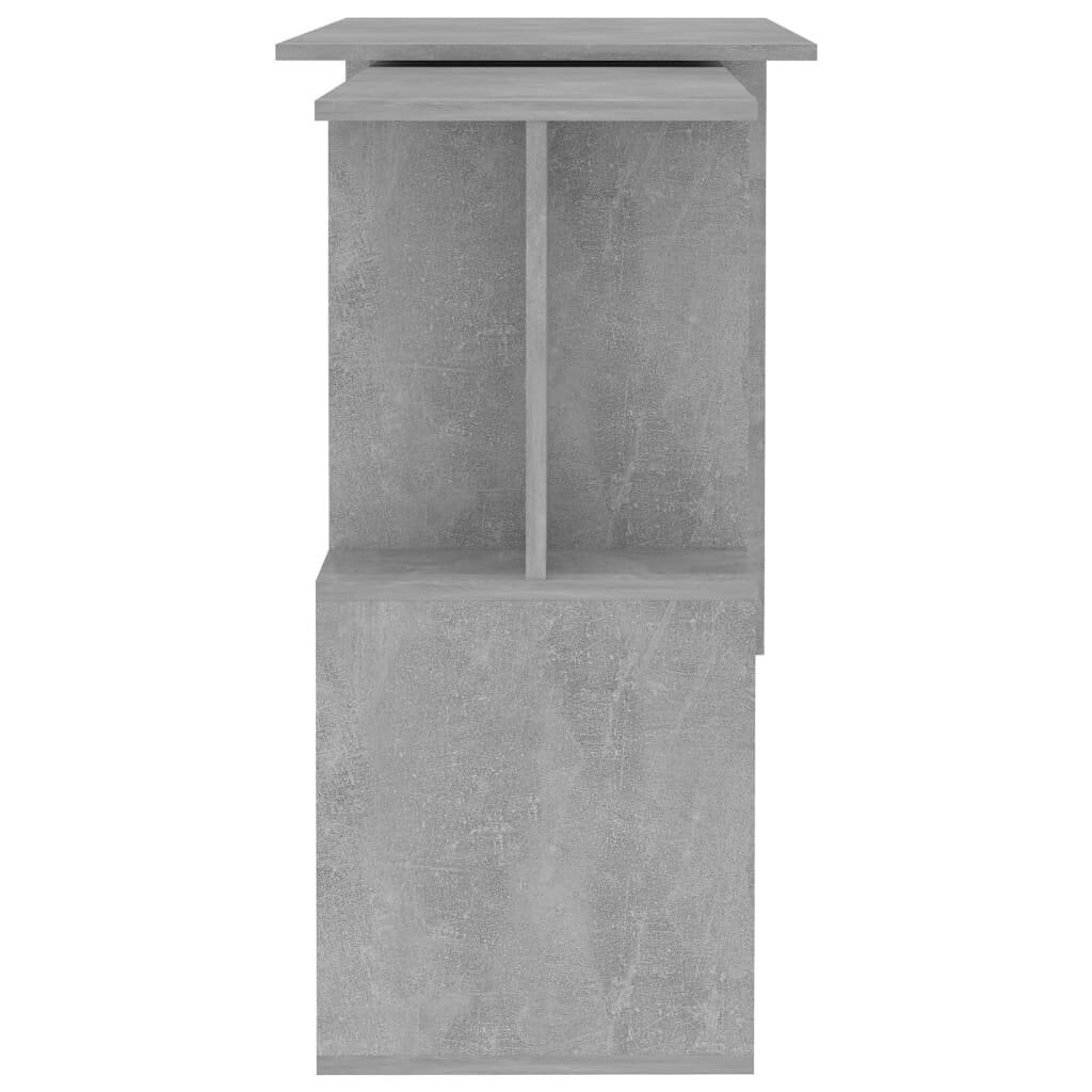 vidaXL stūra rakstāmgalds, betona pelēks, 200x50x76 cm, skaidu plāksne цена и информация | Datorgaldi, rakstāmgaldi, biroja galdi | 220.lv