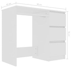 vidaXL rakstāmgalds, balts, 90x45x76 cm, skaidu plāksne cena un informācija | Datorgaldi, rakstāmgaldi, biroja galdi | 220.lv