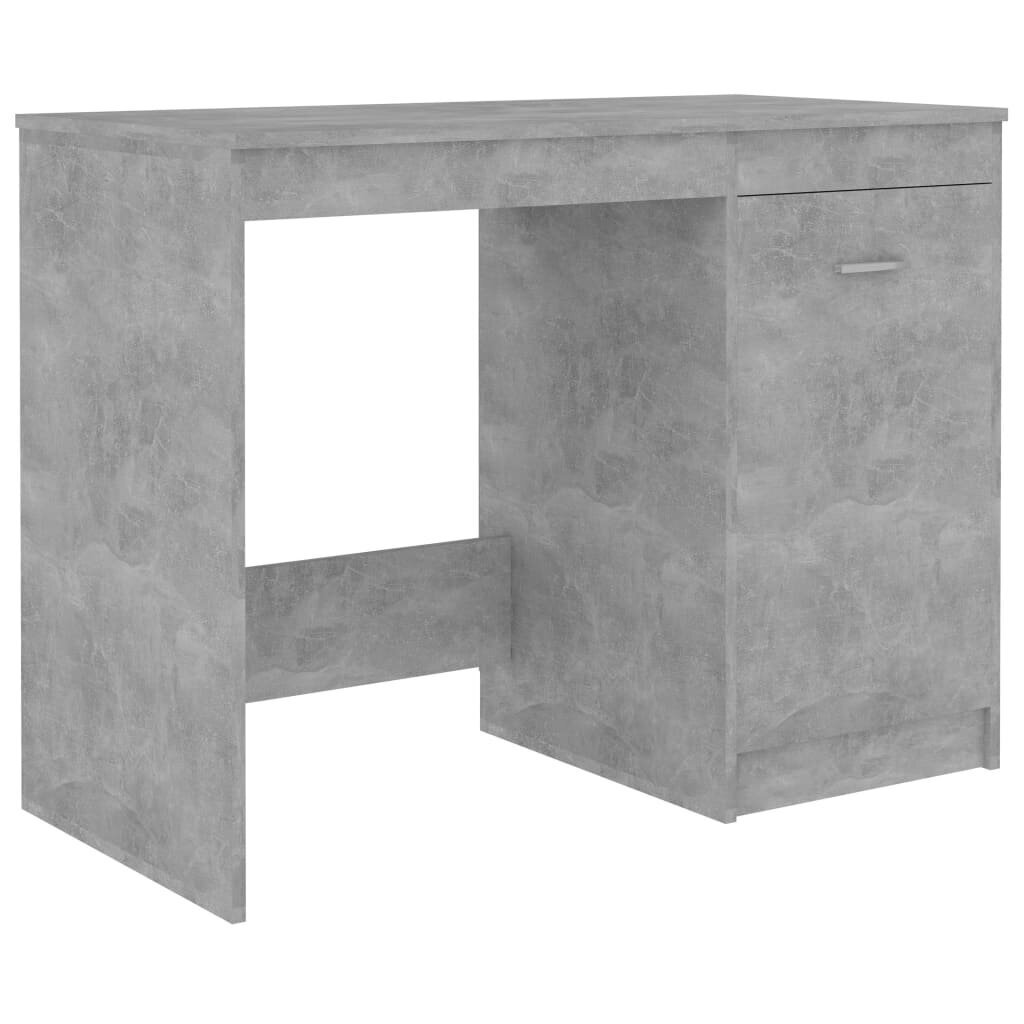 vidaXL rakstāmgalds, betona pelēks, 100x50x76 cm, skaidu plāksne cena un informācija | Datorgaldi, rakstāmgaldi, biroja galdi | 220.lv