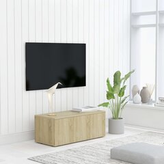 vidaXL TV skapītis, ozolkoka krāsa, 80x34x30 cm, skaidu plāksne cena un informācija | TV galdiņi | 220.lv