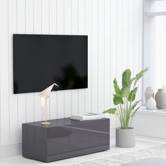 vidaXL TV skapītis, spīdīgi pelēks, 80x34x30 cm, skaidu plāksne cena un informācija | TV galdiņi | 220.lv