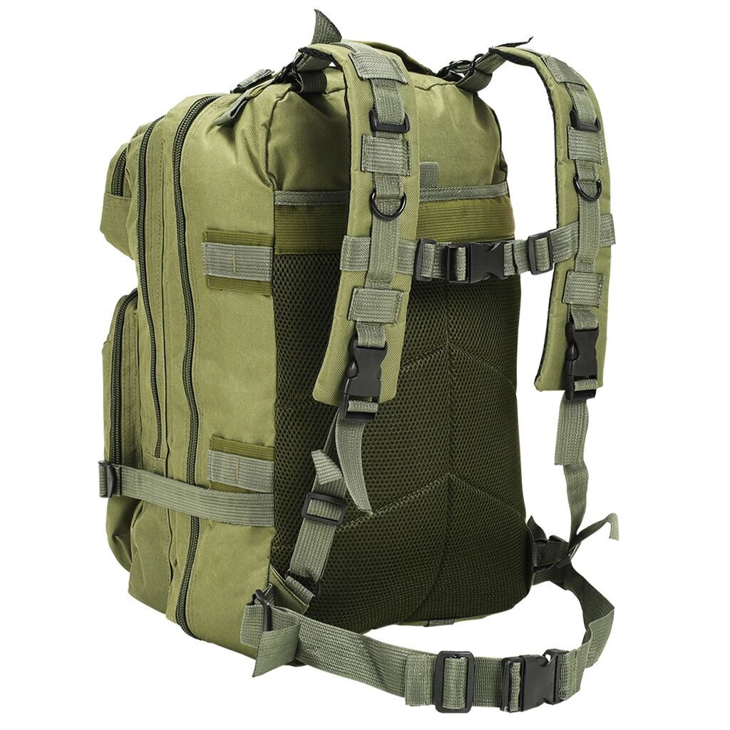 vidaXL mugursoma, 50 L, olīvu zaļa, armijas stila cena un informācija | Sporta somas un mugursomas | 220.lv