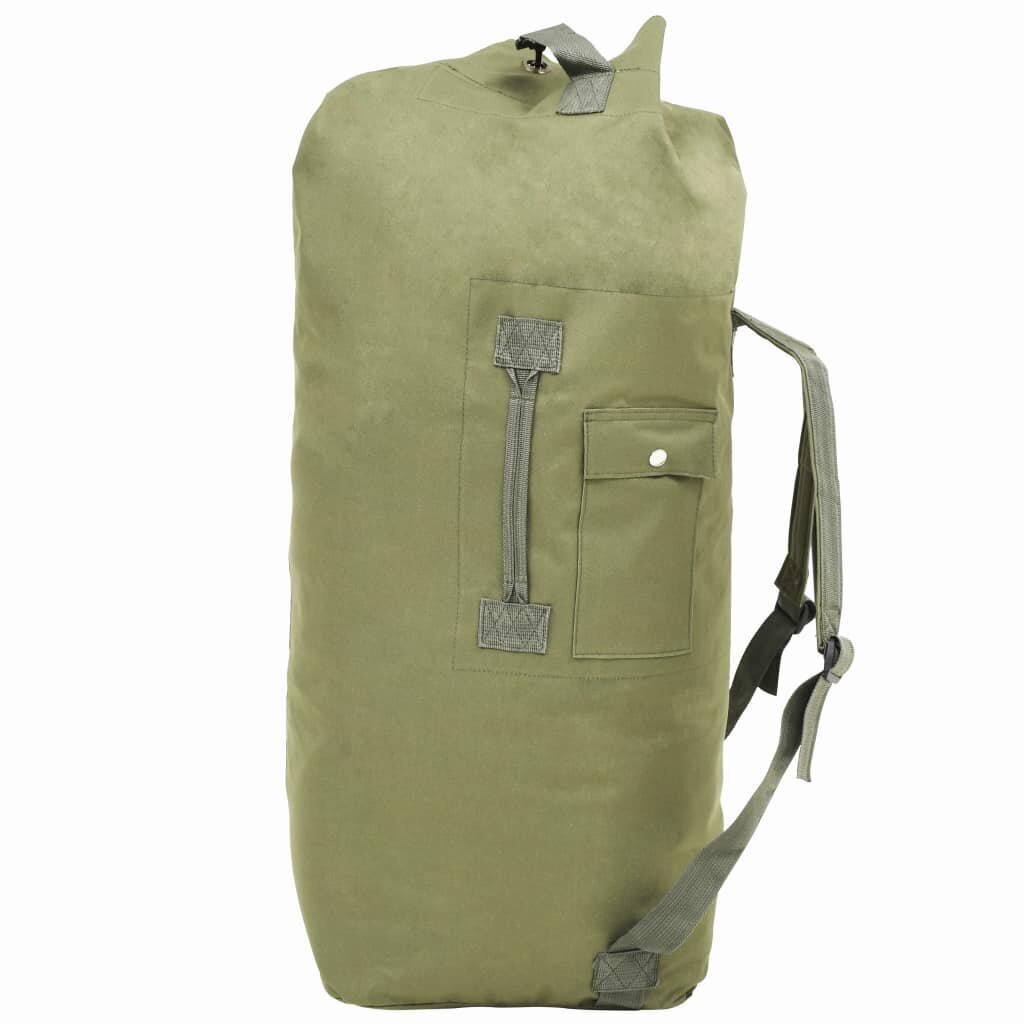 vidaXL ceļojuma soma, armijas stils, 85 L, olīvu zaļa cena un informācija | Sporta somas un mugursomas | 220.lv