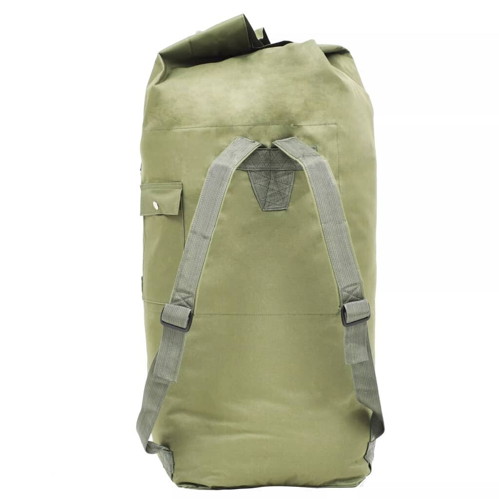 vidaXL ceļojuma soma, armijas stils, 85 L, olīvu zaļa цена и информация | Sporta somas un mugursomas | 220.lv