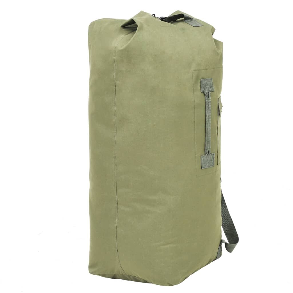 vidaXL ceļojuma soma, armijas stils, 85 L, olīvu zaļa cena un informācija | Sporta somas un mugursomas | 220.lv