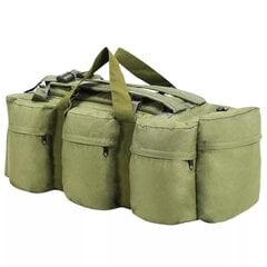 vidaXL soma, armijas stils, 120 L, olīvu zaļa цена и информация | Рюкзаки и сумки | 220.lv