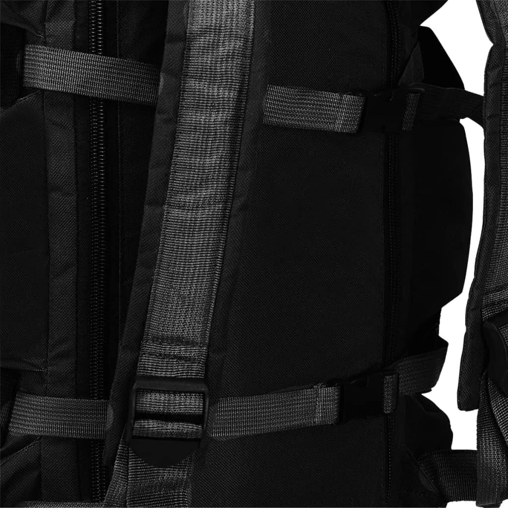 vidaXL soma, armijas stils, 120 L, melna cena un informācija | Sporta somas un mugursomas | 220.lv