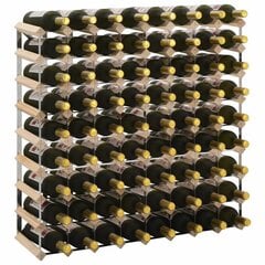vidaXL vīna pudeļu statīvs 72 pudelēm, priedes masīvkoks cena un informācija | Virtuves piederumi | 220.lv