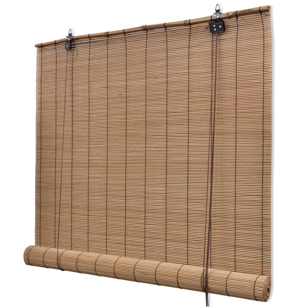 vidaXL ruļļu žalūzija, 150x160 cm, brūns bambuss cena un informācija | Rullo žalūzijas | 220.lv