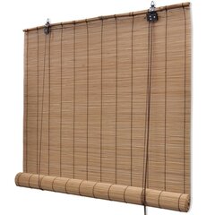 vidaXL ruļļu žalūzija, 100x220 cm, brūns bambuss цена и информация | Рулонные шторы | 220.lv