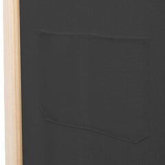 vidaXL 6-paneļu istabas aizslietnis, 240x170x4 cm, pelēks audums цена и информация | Мобильные стенки | 220.lv