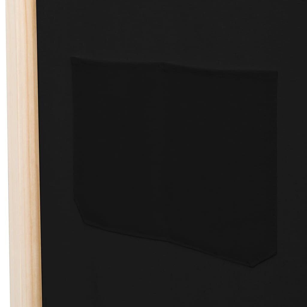 vidaXL 3-paneļu istabas aizslietnis, 120x170x4 cm, melns audums cena un informācija | Aizslietņi | 220.lv
