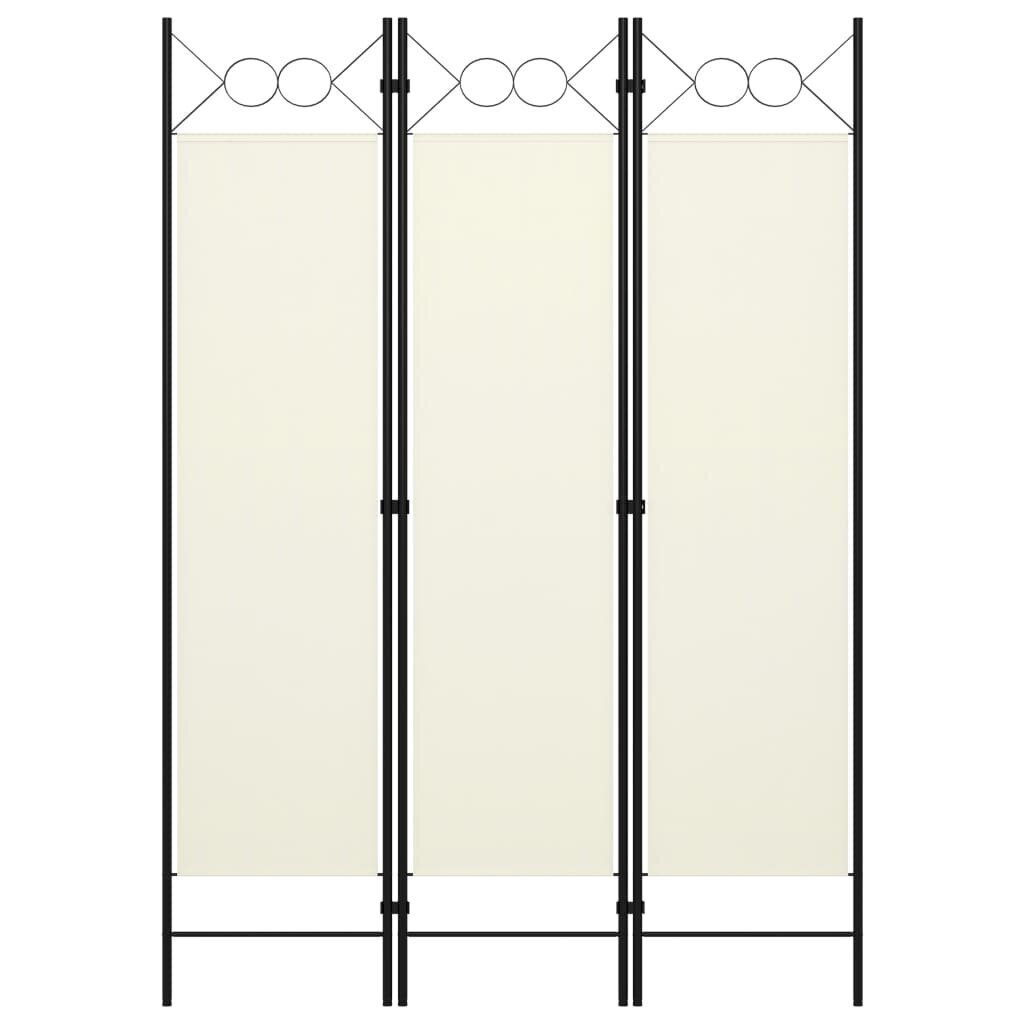 vidaXL 3-paneļu istabas aizslietnis, krēmbalts, 120x180 cm цена и информация | Aizslietņi | 220.lv