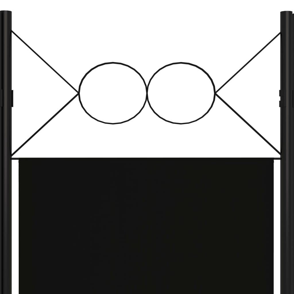 vidaXL 3-paneļu istabas aizslietnis, melns, 120x180 cm cena un informācija | Aizslietņi | 220.lv