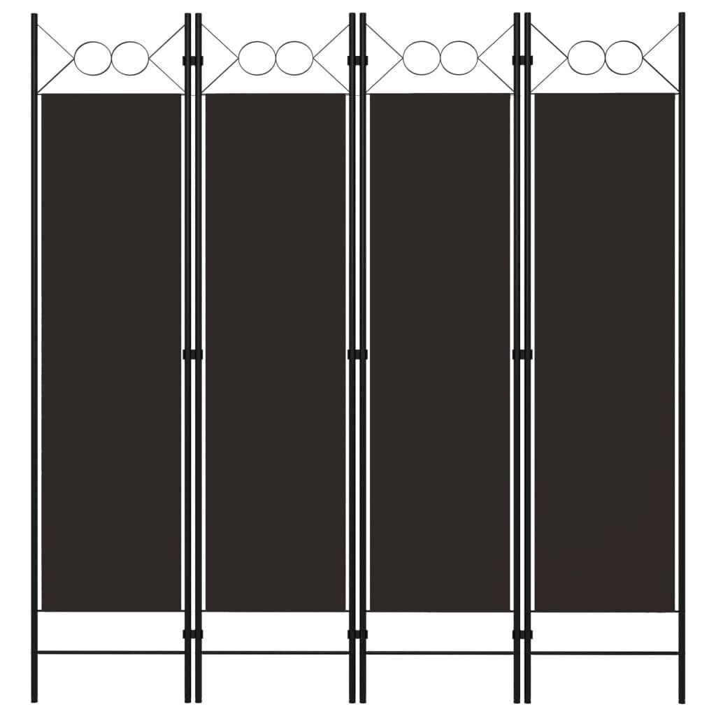 vidaXL 4-paneļu istabas aizslietnis, brūns, 160x180 cm cena un informācija | Aizslietņi | 220.lv