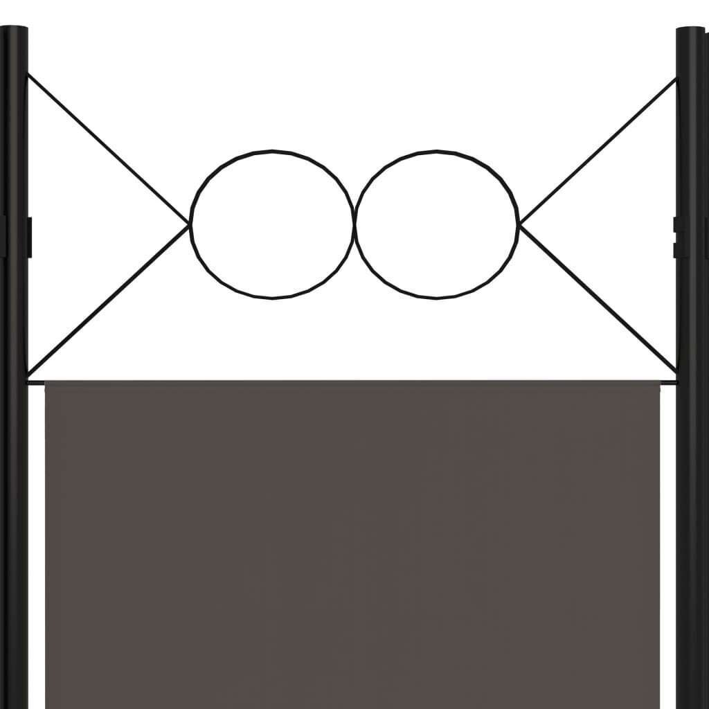 vidaXL 4-paneļu istabas aizslietnis, antracītpelēks, 160x180 cm cena un informācija | Aizslietņi | 220.lv