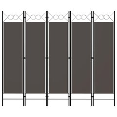 vidaXL 5-paneļu istabas aizslietnis, antracītpelēks, 200x180 cm цена и информация | Мобильные стенки | 220.lv
