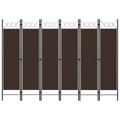 vidaXL 6-paneļu istabas aizslietnis, brūns, 240x180 cm cena un informācija | Aizslietņi | 220.lv