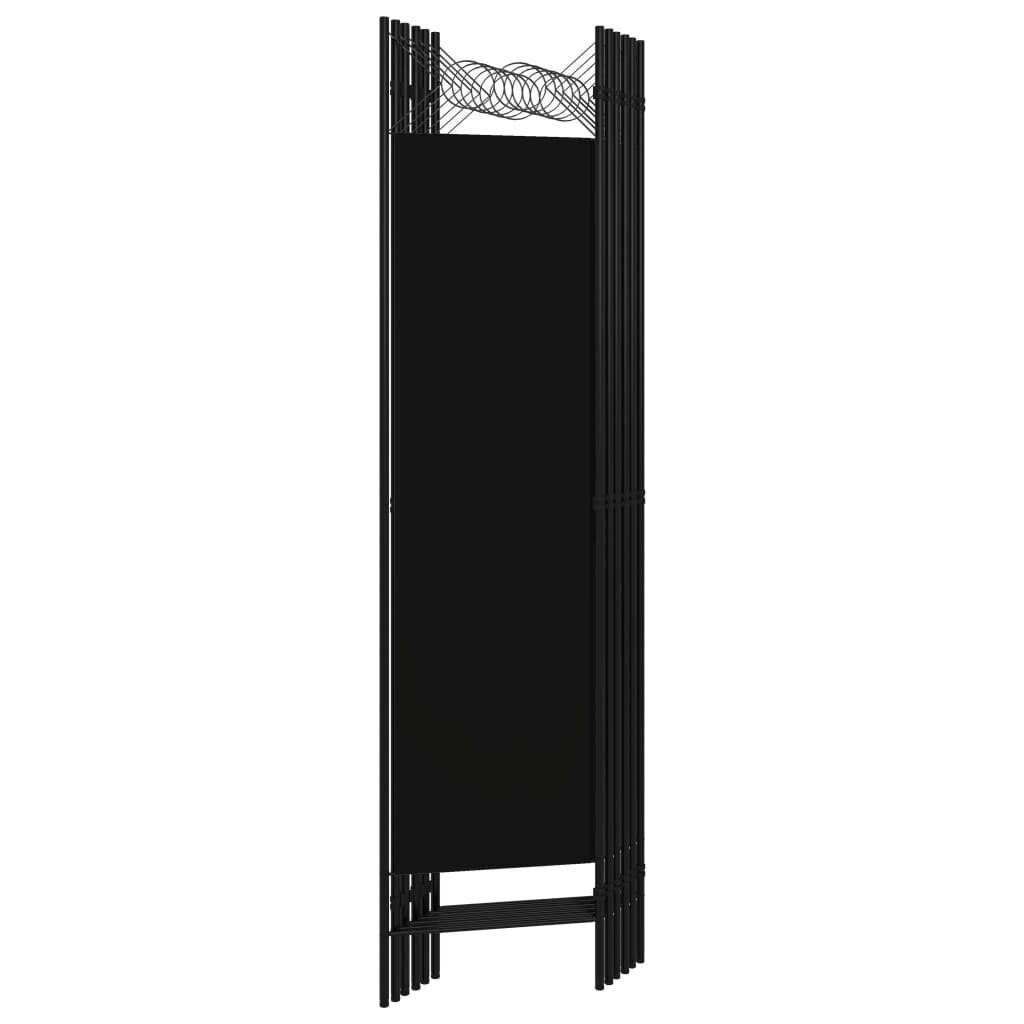 vidaXL 6-paneļu istabas aizslietnis, melns, 240x180 cm cena un informācija | Aizslietņi | 220.lv