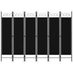 vidaXL 6-paneļu istabas aizslietnis, melns, 240x180 cm cena un informācija | Aizslietņi | 220.lv