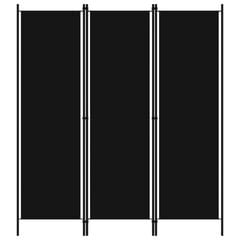 vidaXL 3-paneļu istabas aizslietnis, melns, 150x180 cm цена и информация | Мобильные стенки | 220.lv