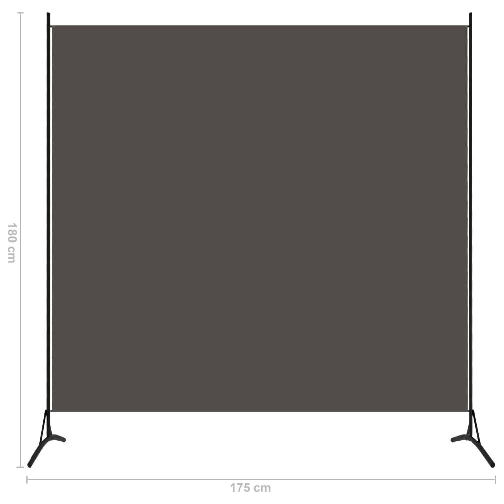 vidaXL 1-paneļa istabas aizslietnis, antracītpelēks, 175x180 cm cena un informācija | Aizslietņi | 220.lv