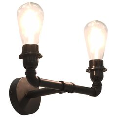vidaXL divvirzienu sienas lampa, melna, 2 x E27 spuldzes cena un informācija | Sienas lampas | 220.lv