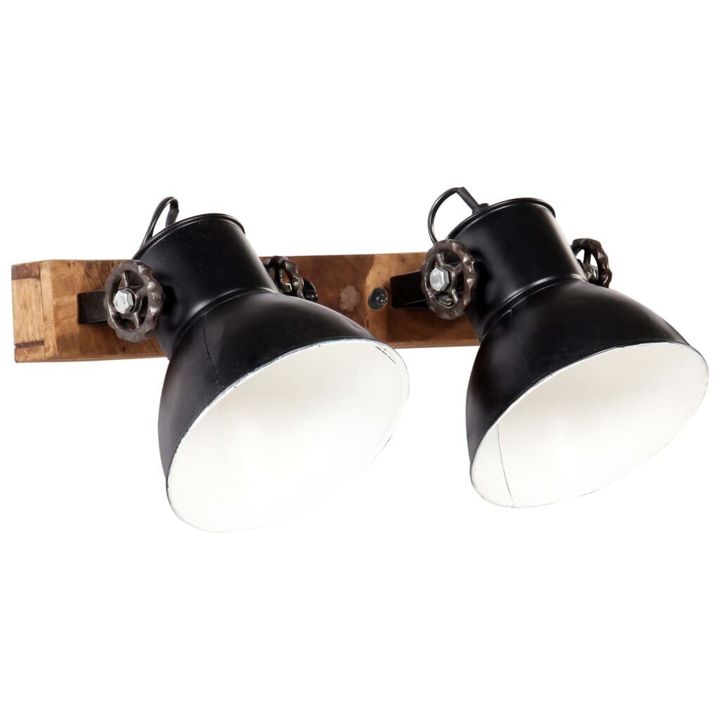 vidaXL sienas lampa, industriāls dizains, melna, 45x25 cm, E27 cena un informācija | Sienas lampas | 220.lv