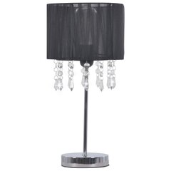 vidaXL galda lampa, apaļa, E27, melna cena un informācija | Galda lampas | 220.lv