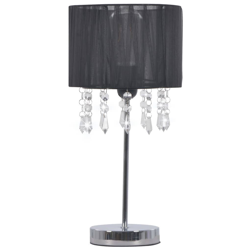 vidaXL galda lampa, apaļa, E27, melna цена и информация | Galda lampas | 220.lv