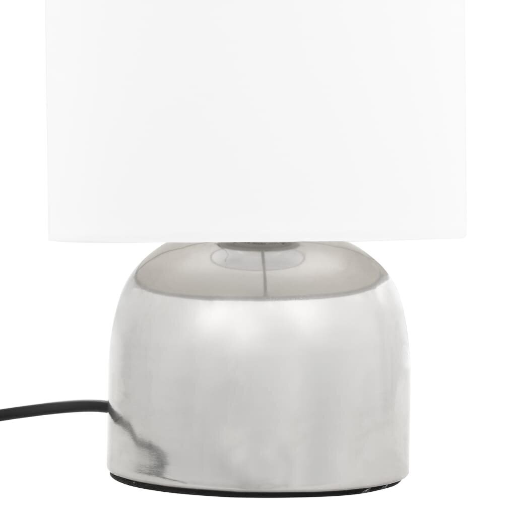 vidaXL galda lampas, 2 gab., skārienjūtīga poga, baltas, E14 cena un informācija | Galda lampas | 220.lv