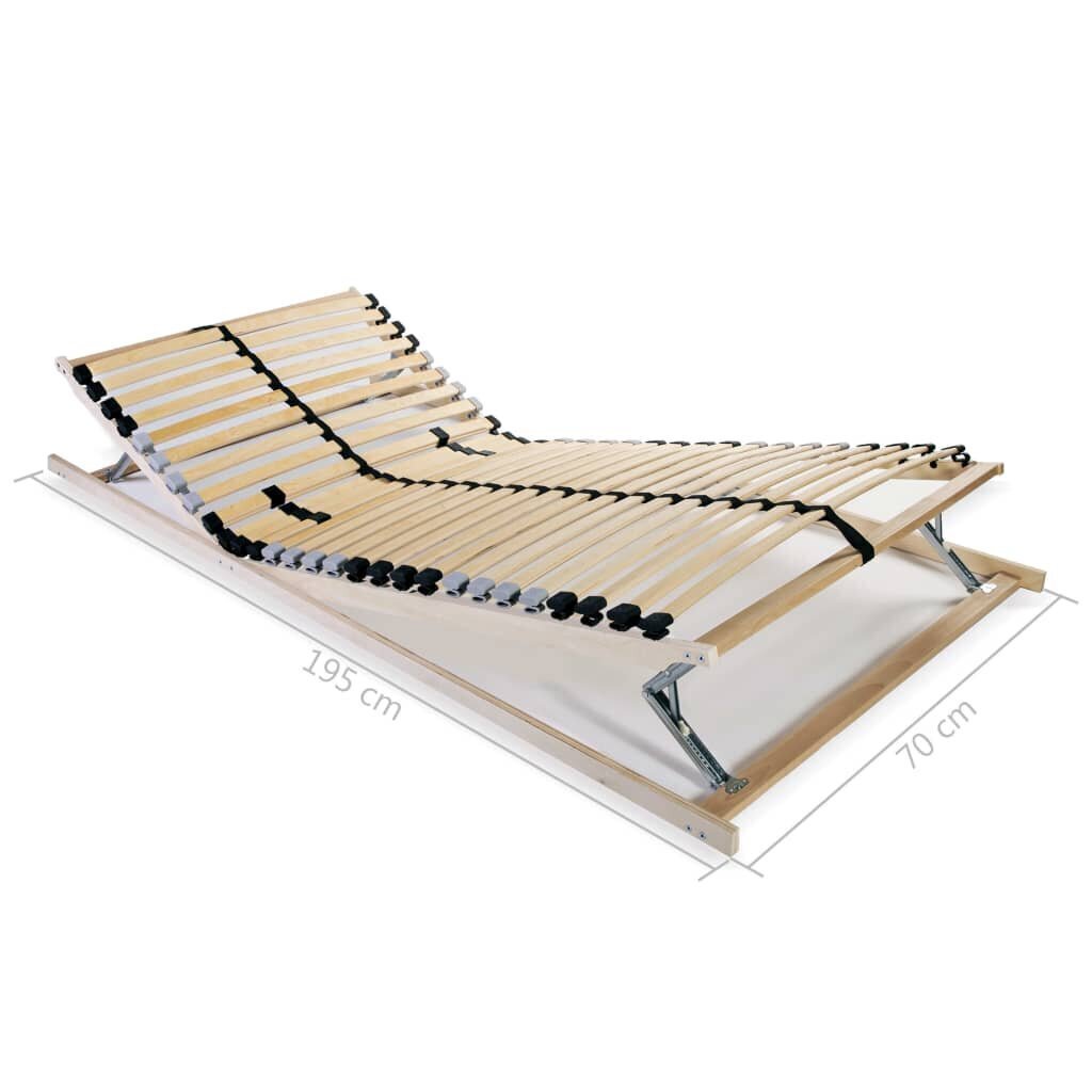 vidaXL gultas redeles, 2 gab., ar 28 līstītēm, 7 zonas, 70x200 cm цена и информация | Gultas restes | 220.lv