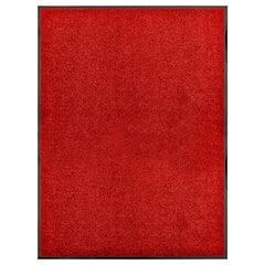 vidaXL durvju paklājs, mazgājams, sarkans, 90x120 cm цена и информация | Придверный коврик | 220.lv