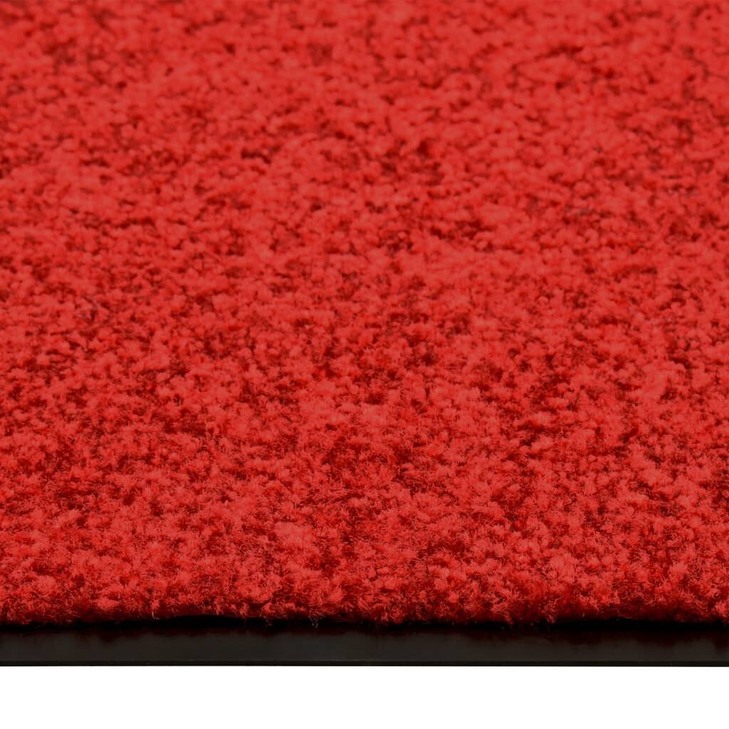 vidaXL durvju paklājs, mazgājams, sarkans, 90x150 cm cena un informācija | Kājslauķi | 220.lv