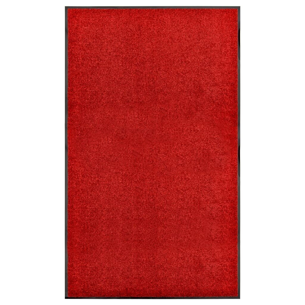 vidaXL durvju paklājs, mazgājams, sarkans, 90x150 cm цена и информация | Kājslauķi | 220.lv