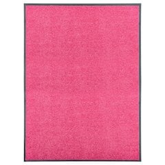 vidaXL durvju paklājs, mazgājams, rozā, 90x120 cm cena un informācija | Kājslauķi | 220.lv